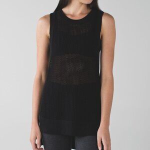 💙 Lululemon Simply the Vest Black Knit Sweater Tank Top